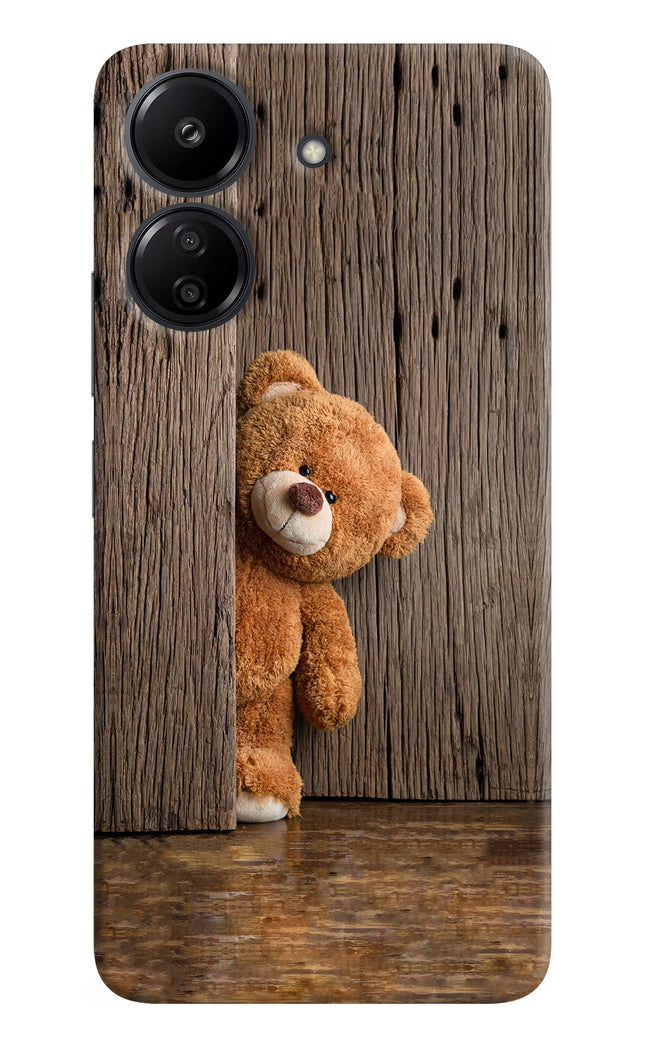 Teddy Wooden Redmi 13C 4G Hard Case Back Cover by Casekaro