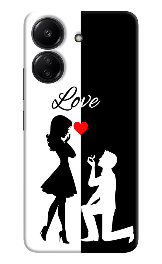 Love Propose Black And White Redmi 13C 4G Back Cover