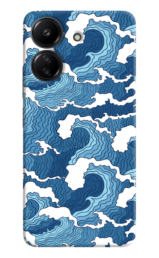 Blue Waves Redmi 13C 4G Hard Case Back Cover by Casekaro