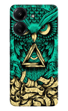 Green Owl Redmi 13C 4G Hard Case Back Cover by Casekaro