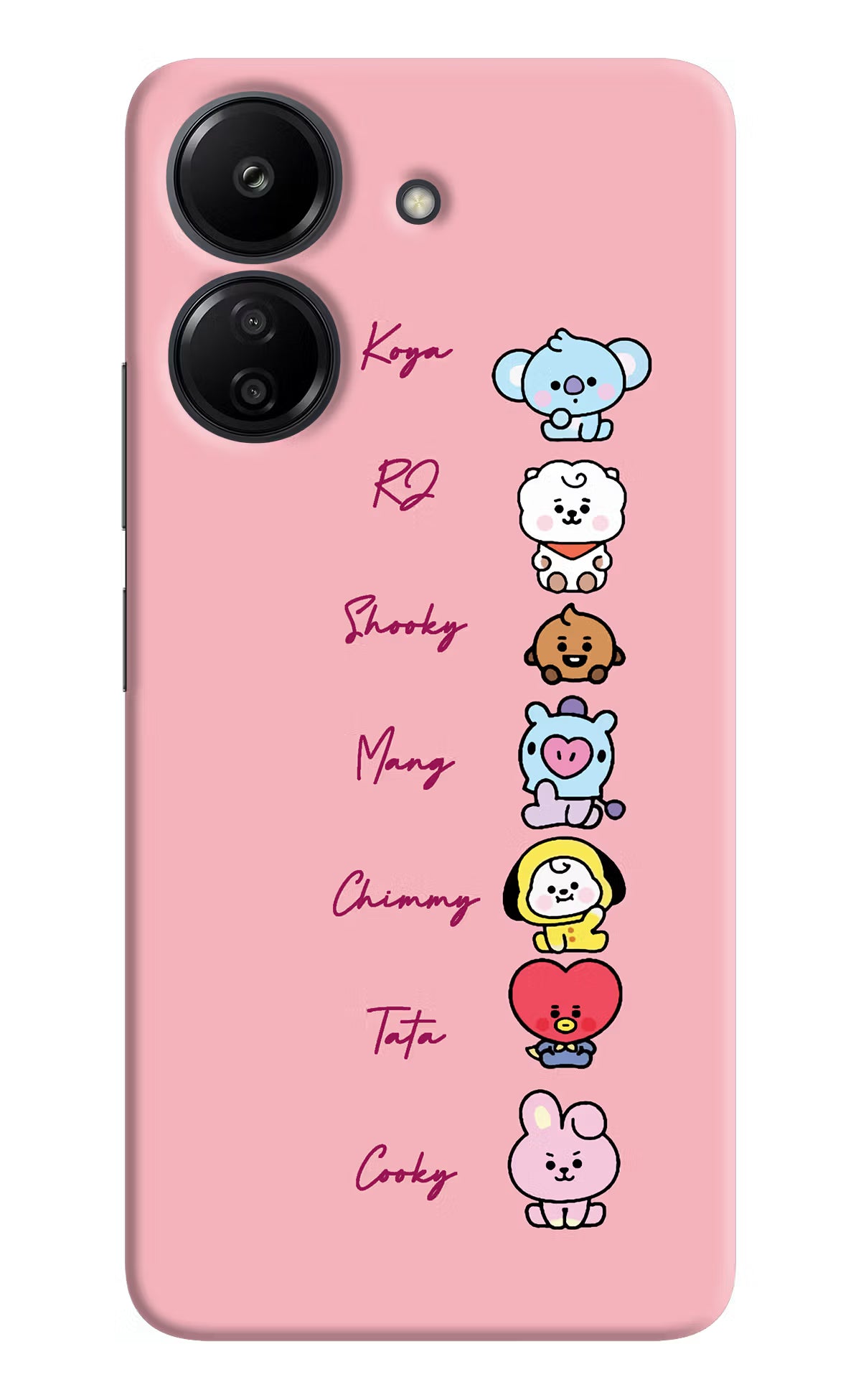 BTS names Redmi 13C 4G Hard Case Back Cover by Casekaro