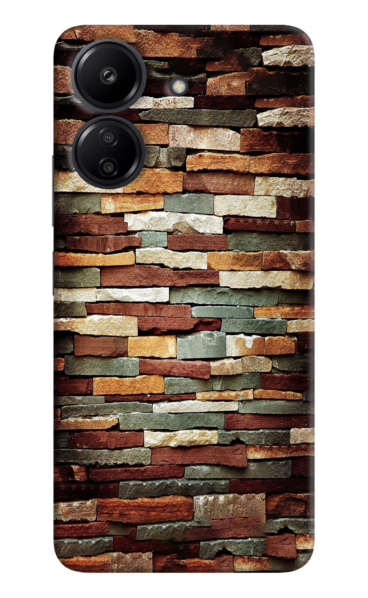 Bricks Pattern Redmi 13C 4G Back Cover