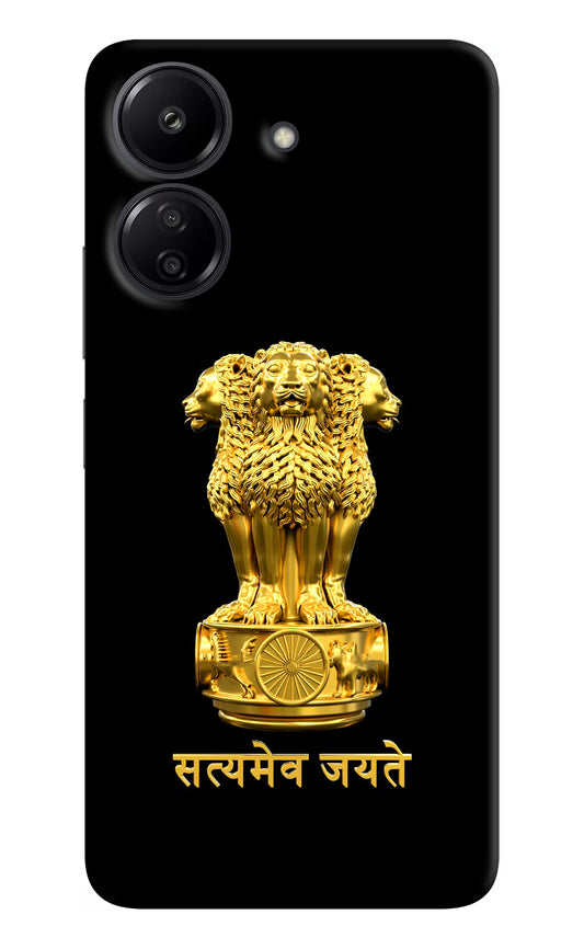 Satyamev Jayate Golden Redmi 13C 4G Hard Case Back Cover by Casekaro