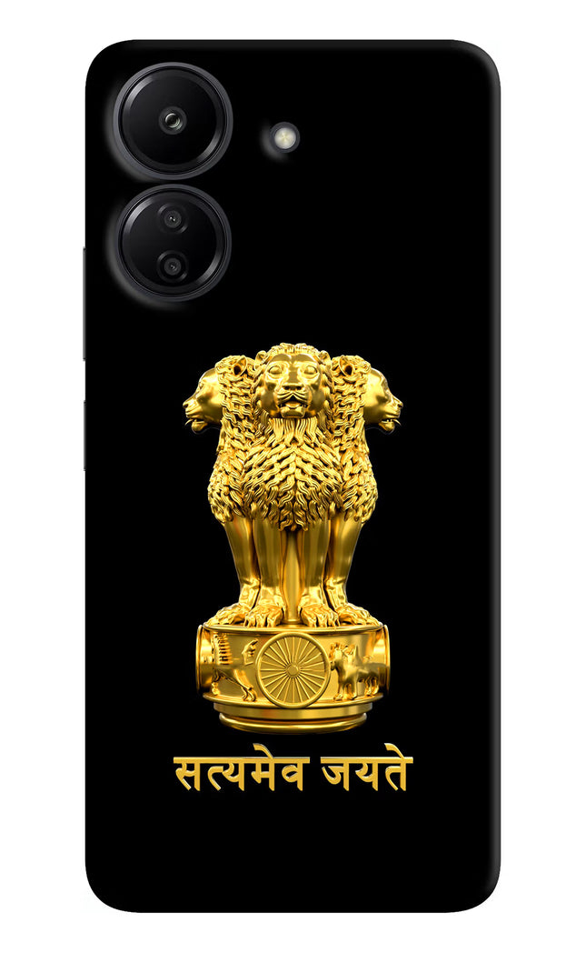 Satyamev Jayate Golden Redmi 13C 4G Hard Case Back Cover by Casekaro