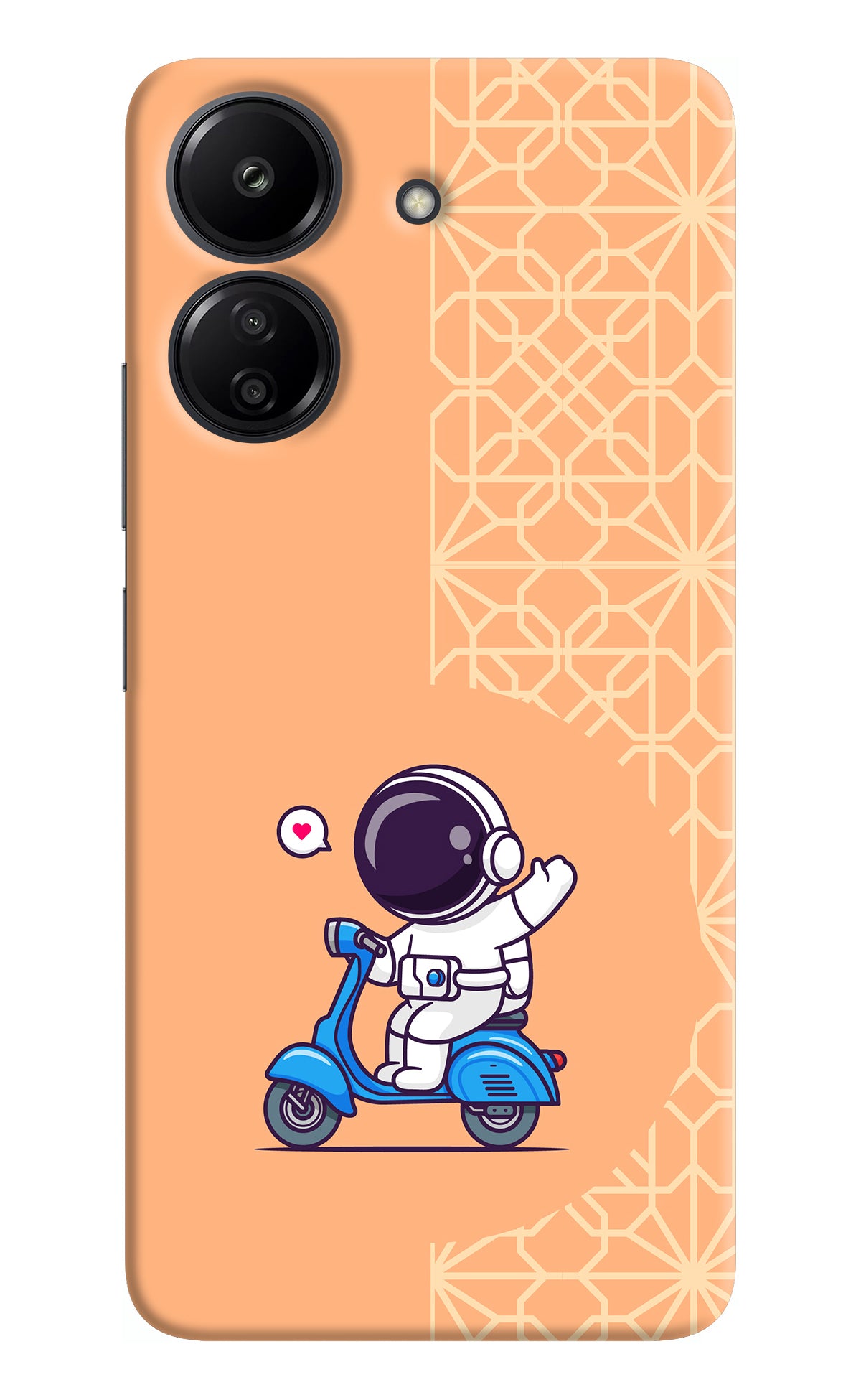 Cute Astronaut Riding Redmi 13C 4G Back Cover