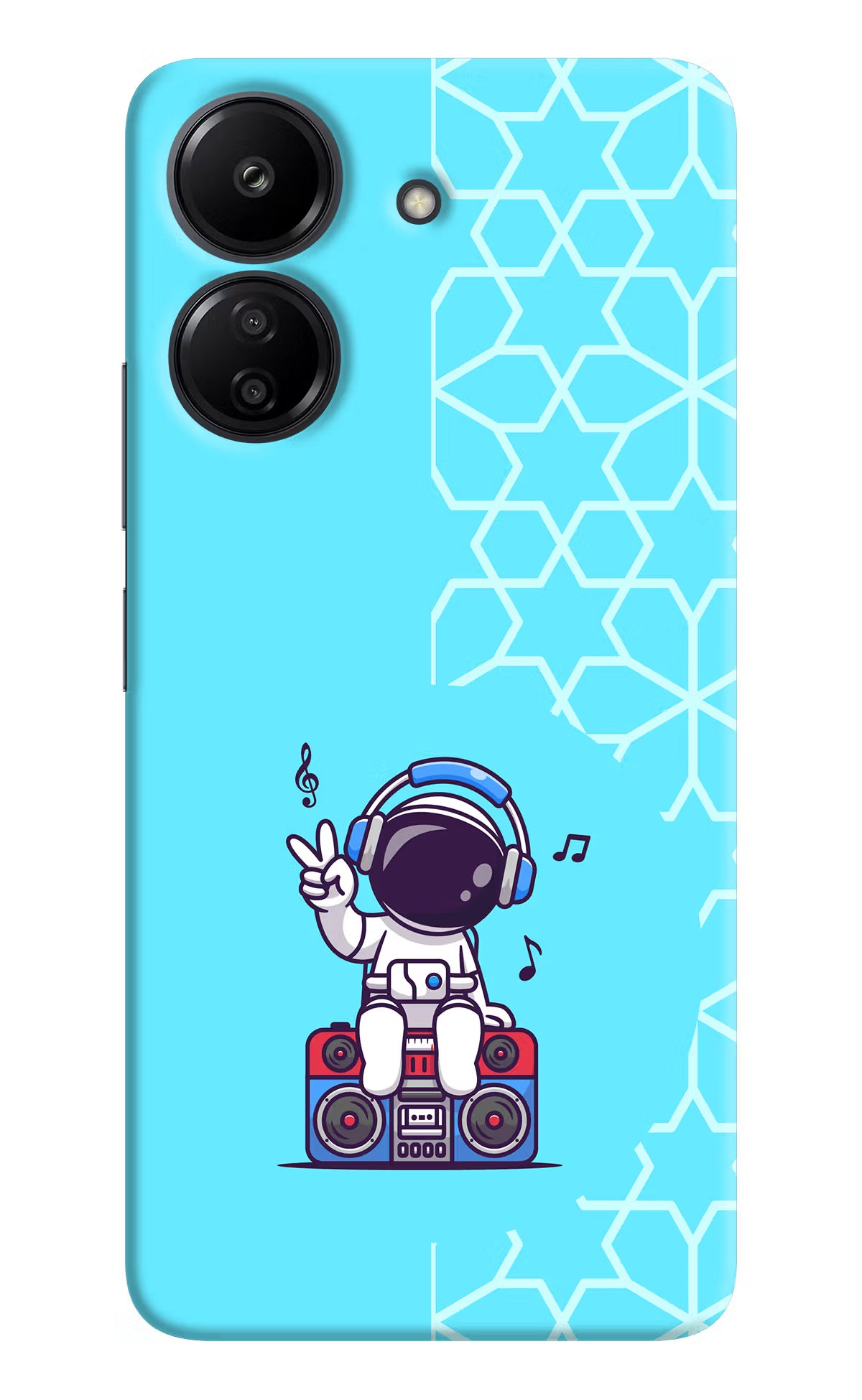 Cute Astronaut Chilling Redmi 13C 4G Hard Case Back Cover by Casekaro