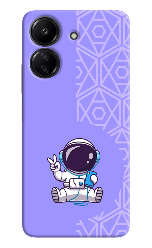 Cute Astronaut Chilling Redmi 13C 4G Hard Case Back Cover by Casekaro