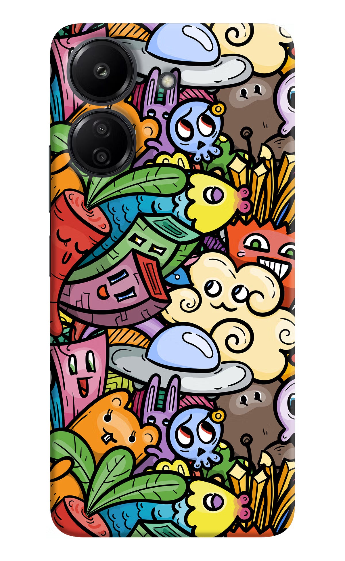 Veggie Doodle Redmi 13C 4G Hard Case Back Cover by Casekaro