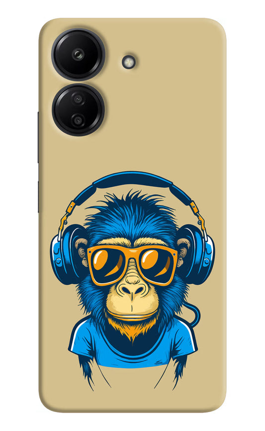 Monkey Headphone Redmi 13C 4G Hard Case Back Cover by Casekaro