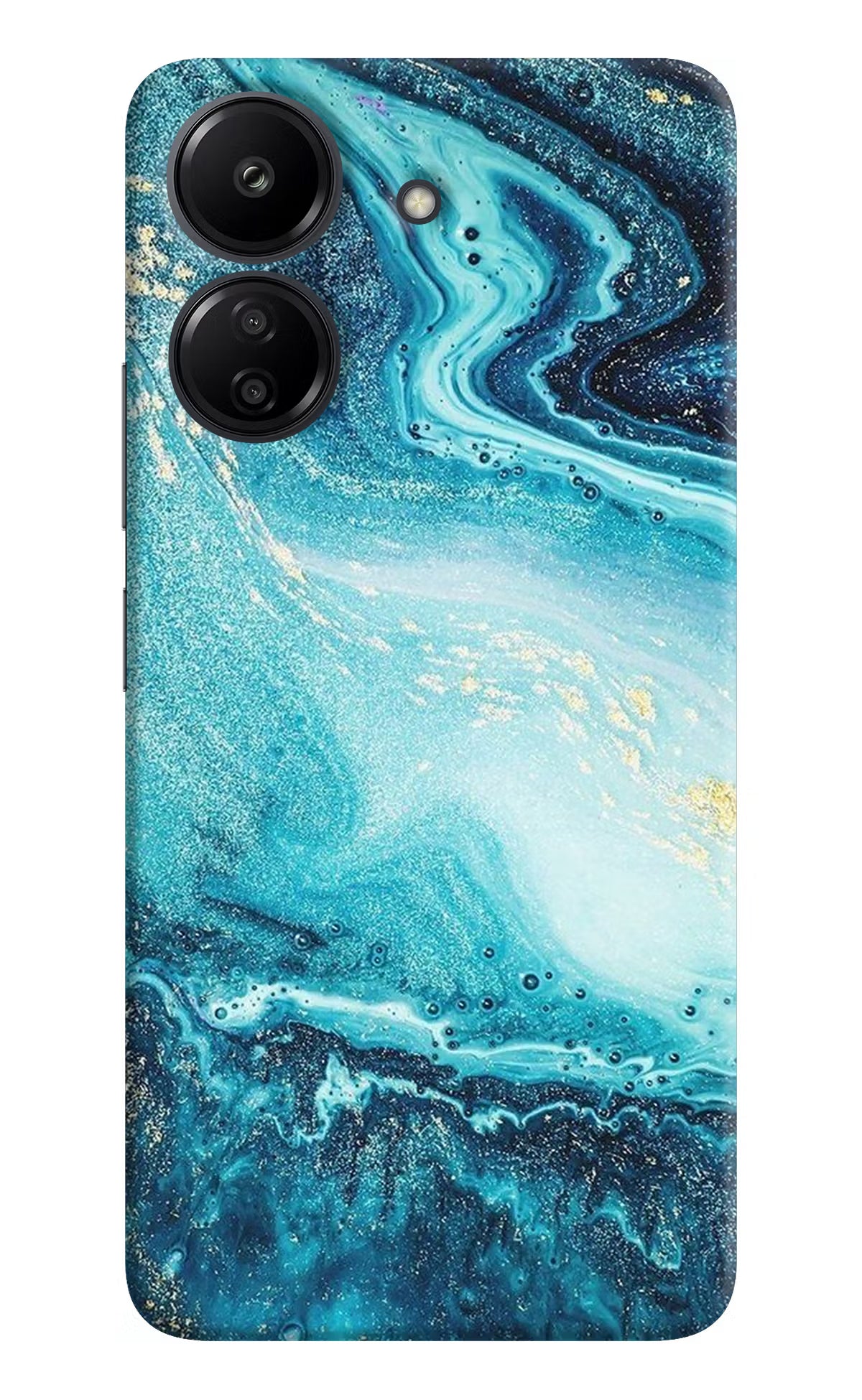 Blue Glitter Marble Redmi 13C 4G Hard Case Back Cover by Casekaro
