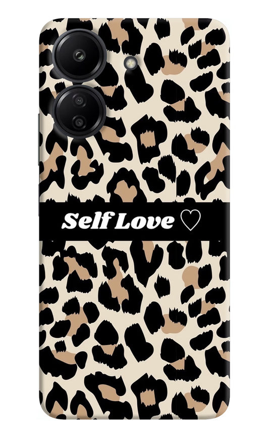 Leopard Print Self Love Redmi 13C 4G Hard Case Back Cover by Casekaro