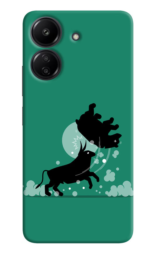 Bull Conqueror Redmi 13C 4G Hard Case Back Cover by Casekaro