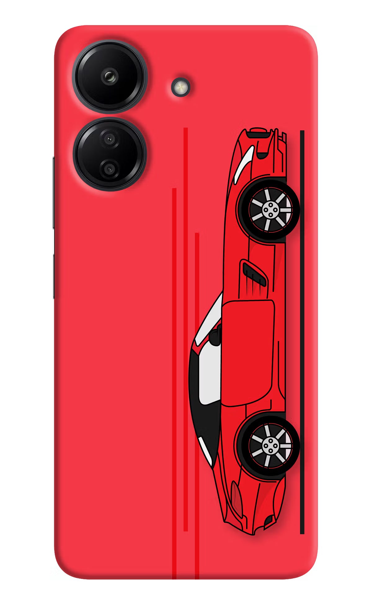 Red Velocity Redmi 13C 4G Hard Case Back Cover by Casekaro