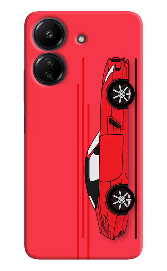 Red Velocity Redmi 13C 4G Hard Case Back Cover by Casekaro