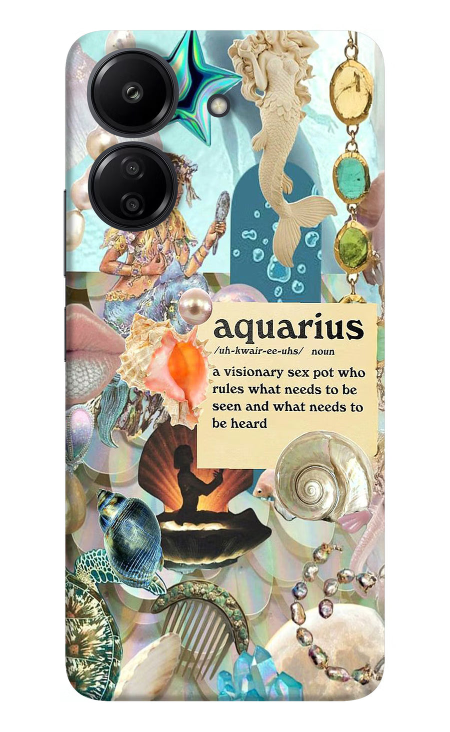 Aquarius Zodiac Redmi 13C 4G Back Cover, Hard case