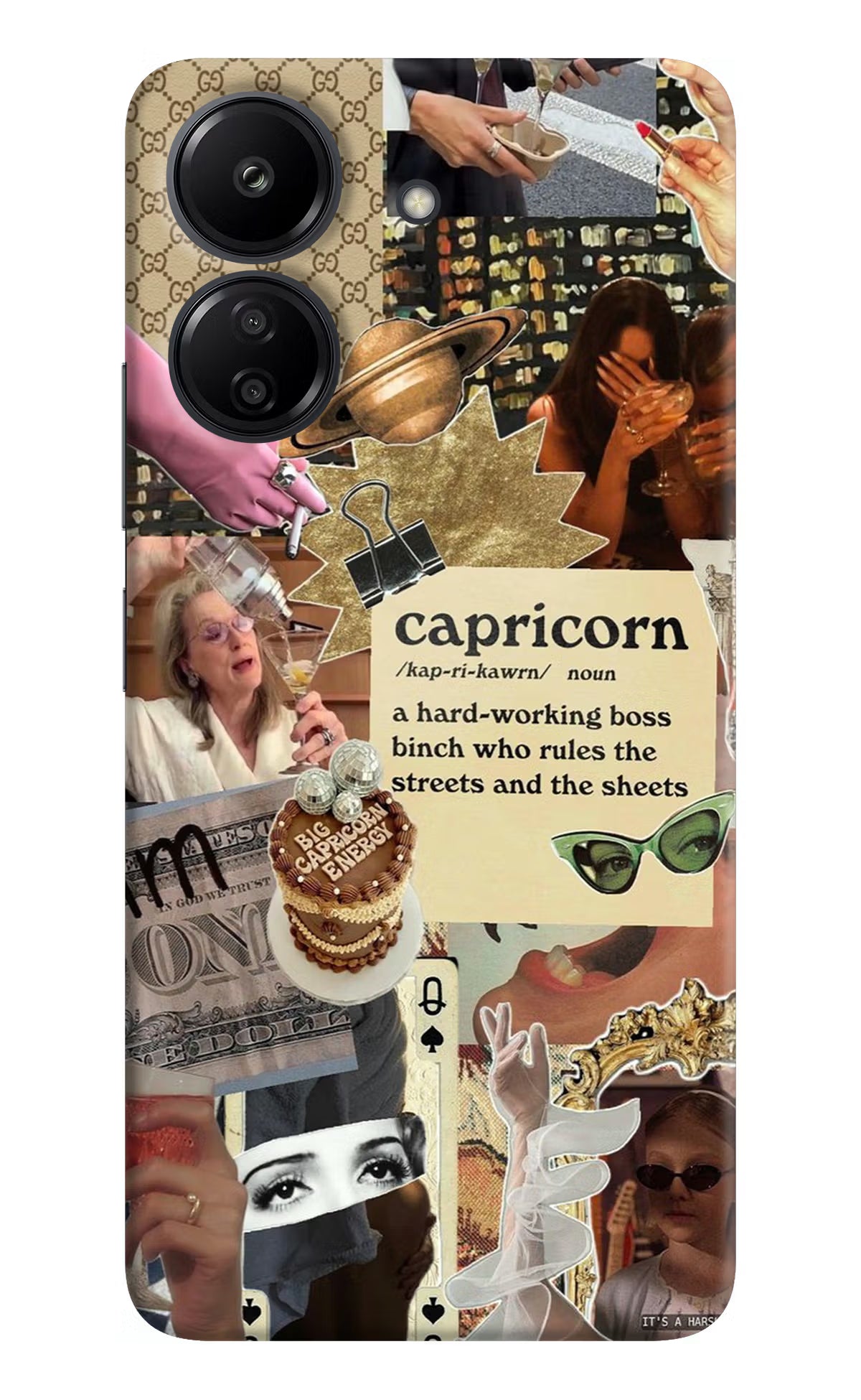 Capricorn Zodiac Redmi 13C 4G Hard Case Back Cover by Casekaro