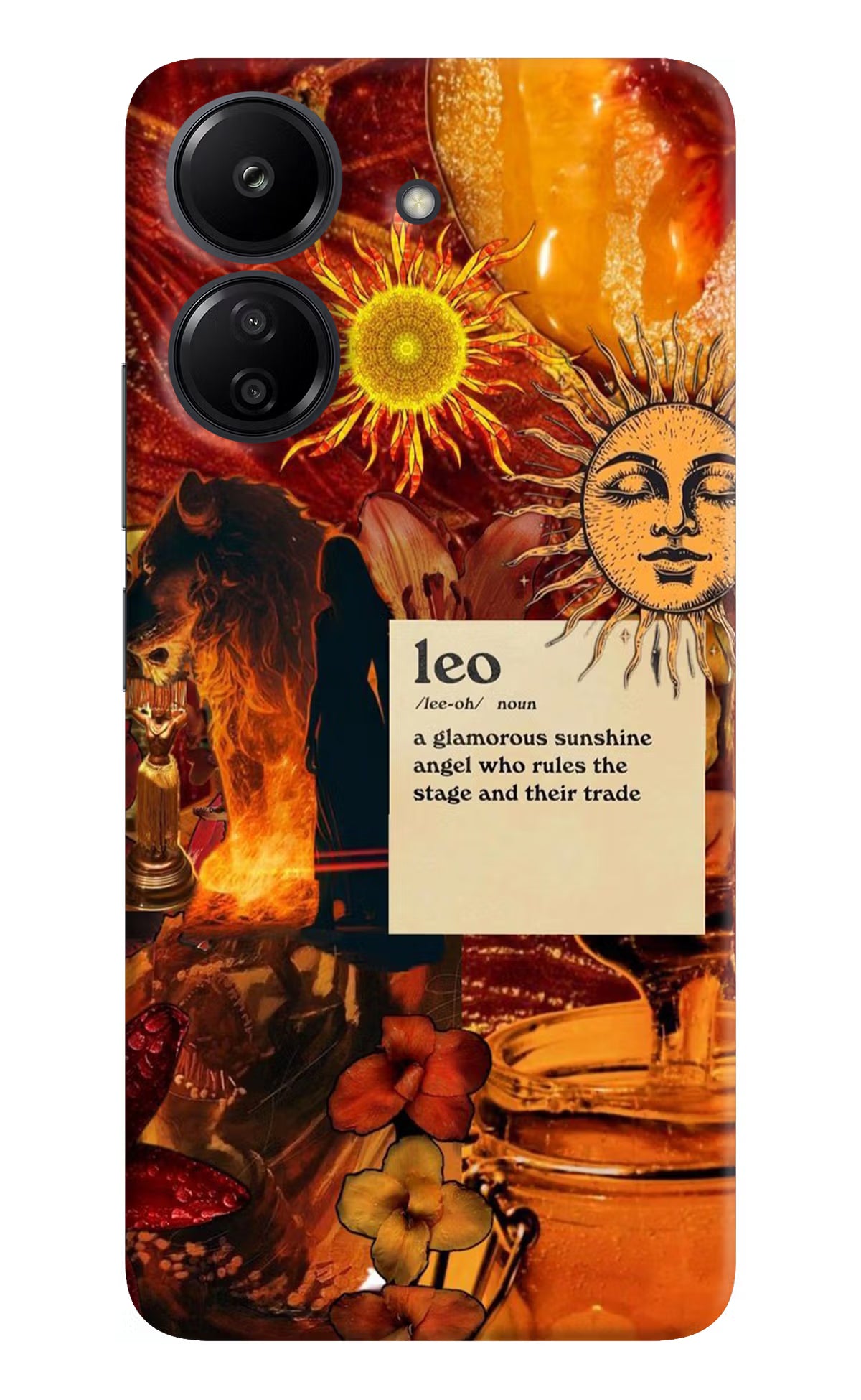 Leo Zodiac Redmi 13C 4G Hard Case Back Cover by Casekaro