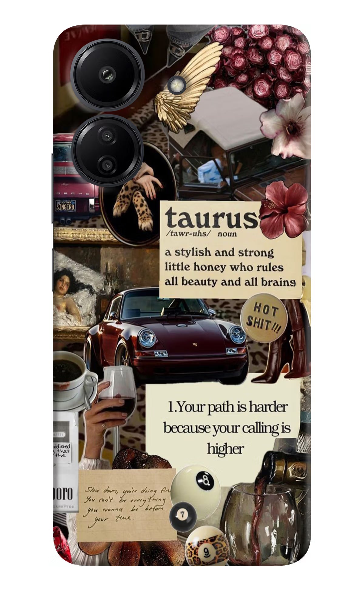 Taurus Zodiac Redmi 13C 4G Hard Case Back Cover by Casekaro