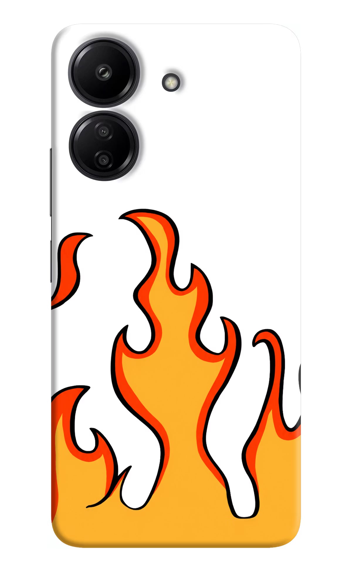 Fired Up – White Redmi 13C 4G Hard Case Back Cover by Casekaro