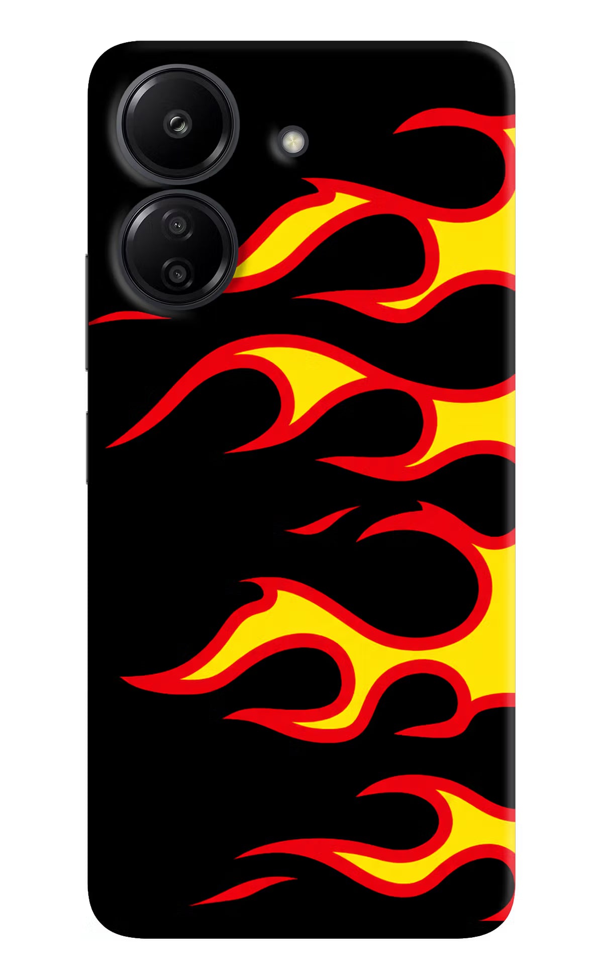 Side Sweep Flames Redmi 13C 4G Hard Case Back Cover by Casekaro