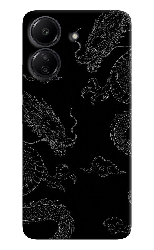 Twin Dragons Redmi 13C 4G Hard Case Back Cover by Casekaro