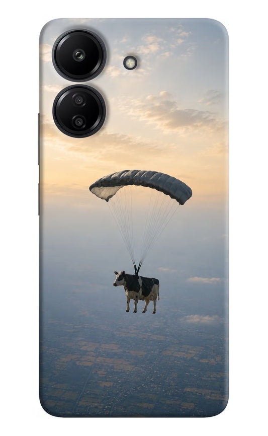 Skydiving Cow Redmi 13C 4G Hard Case Back Cover by Casekaro