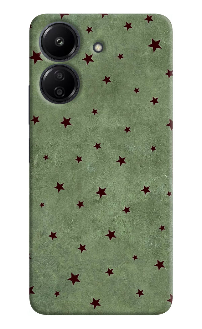 Green Stars Redmi 13C 4G Hard Case Back Cover by Casekaro