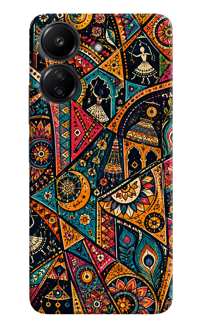 Folk Print Redmi 13C 4G Hard Case Back Cover by Casekaro