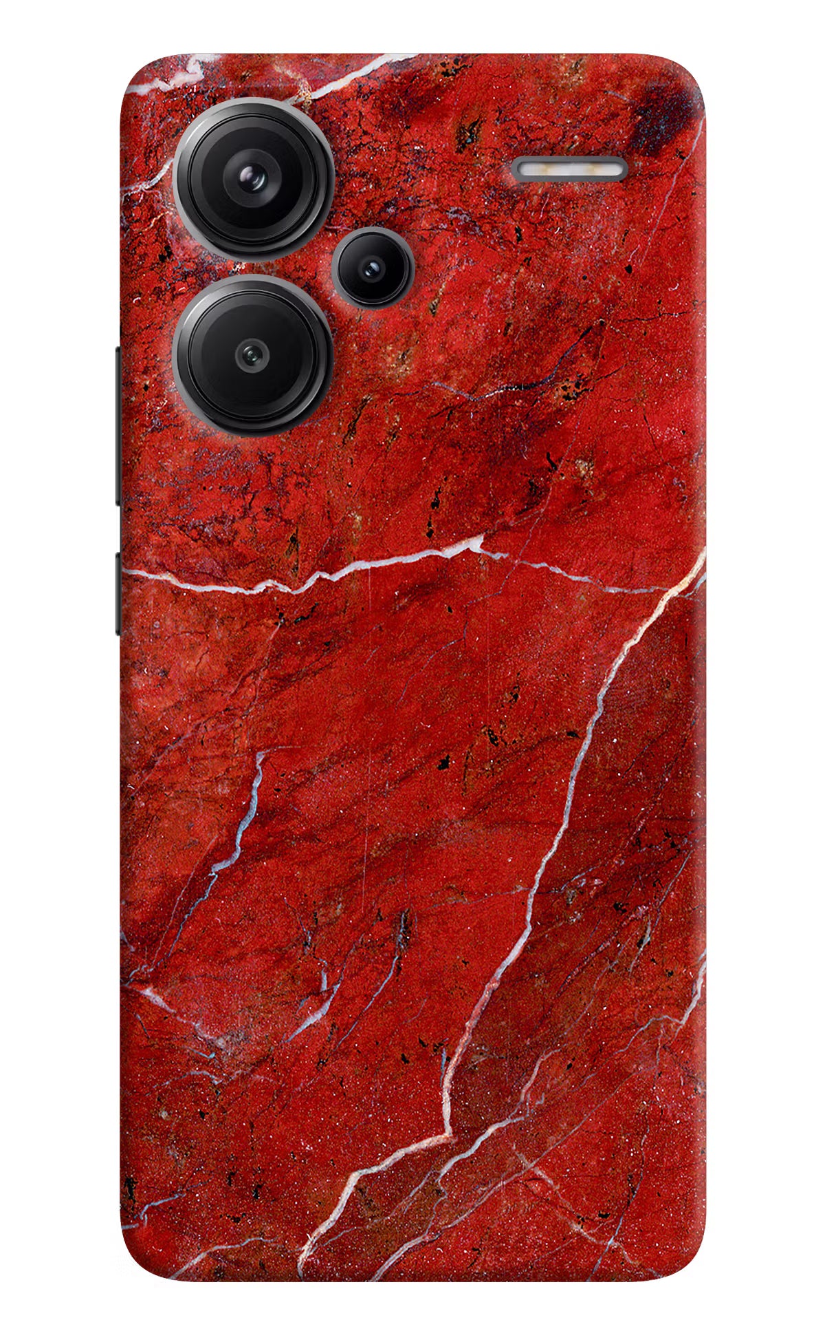 Red Marble Design Redmi Note 13 Pro+ 5G Hard Case Back Cover by Casekaro