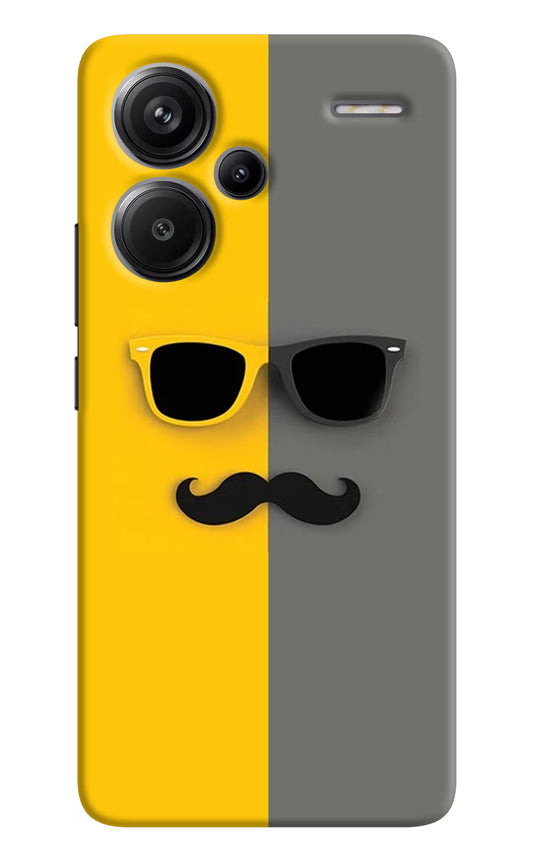 Sunglasses with Mustache Redmi Note 13 Pro+ 5G Hard Case Back Cover by Casekaro