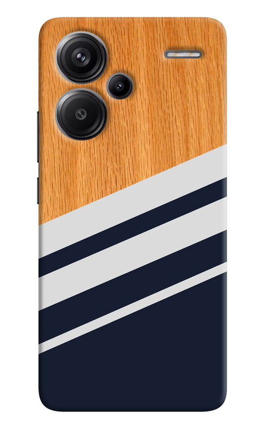 Blue and white wooden Redmi Note 13 Pro+ 5G Hard Case Back Cover by Casekaro