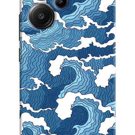 Blue Waves Redmi Note 13 Pro+ 5G Hard Case Back Cover by Casekaro