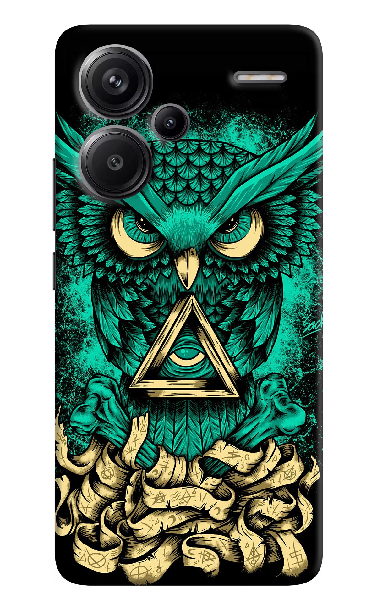 Green Owl Redmi Note 13 Pro+ 5G Hard Case Back Cover by Casekaro