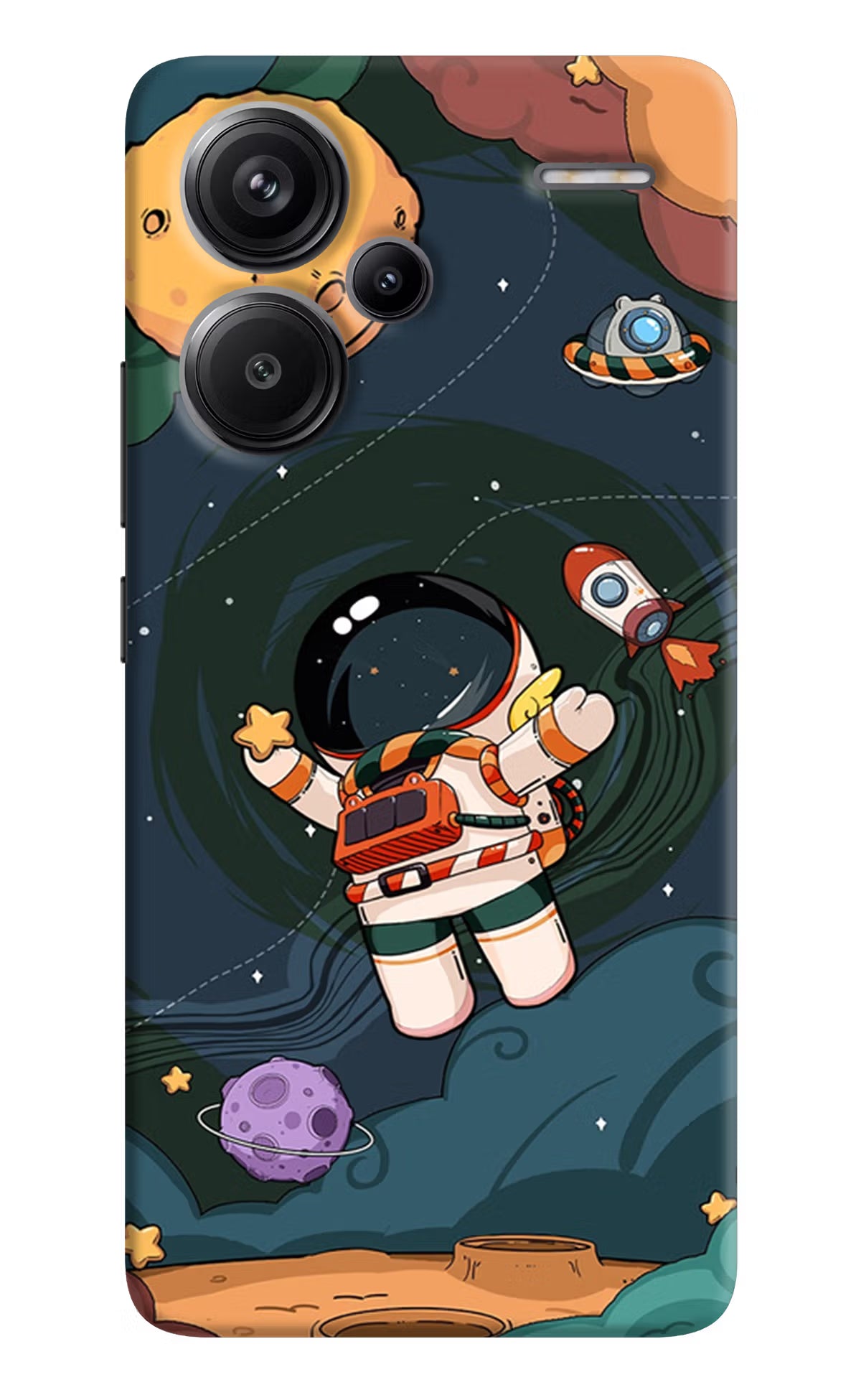 Cartoon Astronaut Redmi Note 13 Pro+ 5G Hard Case Back Cover by Casekaro