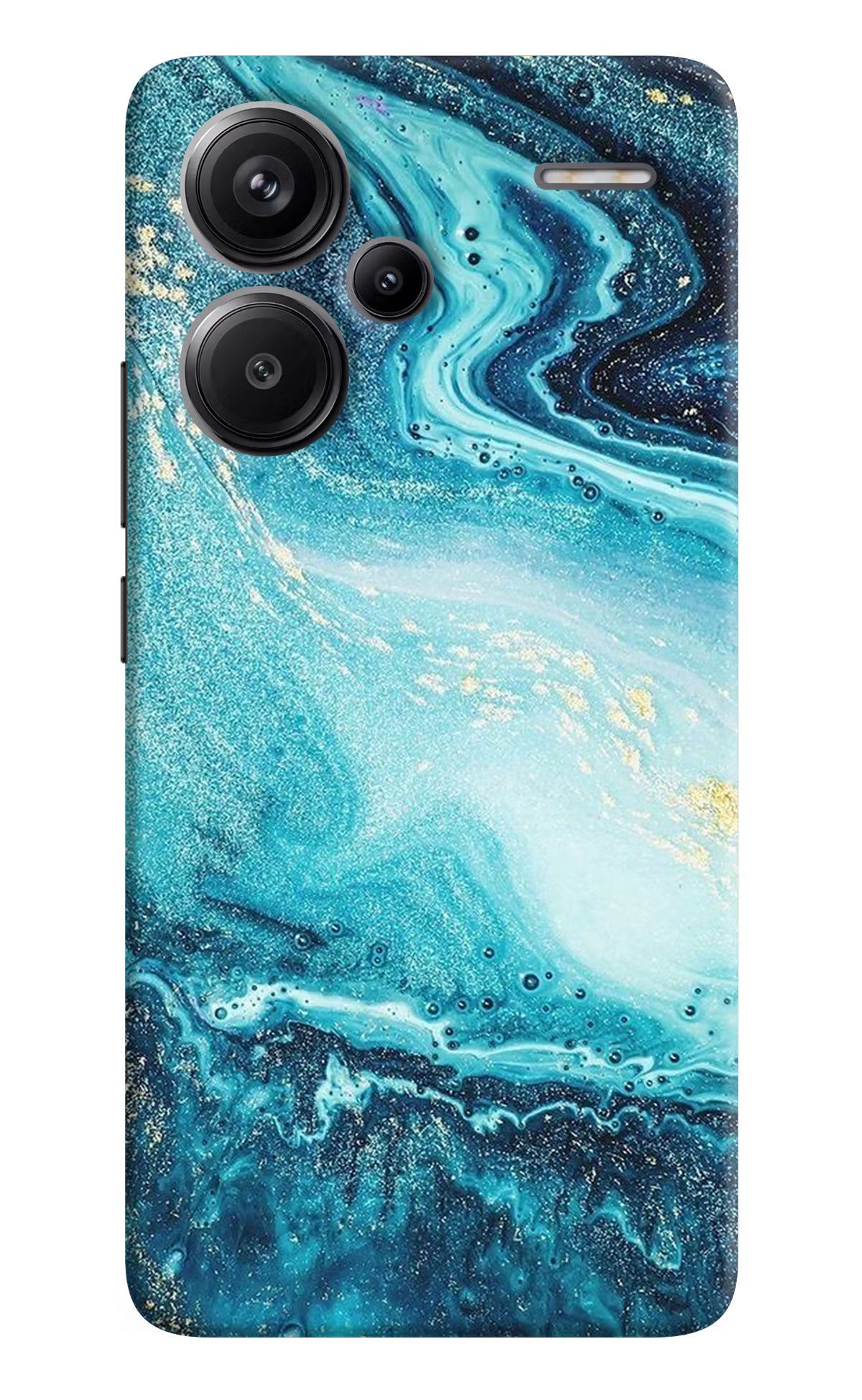 Blue Glitter Marble Redmi Note 13 Pro+ 5G Hard Case Back Cover by Casekaro