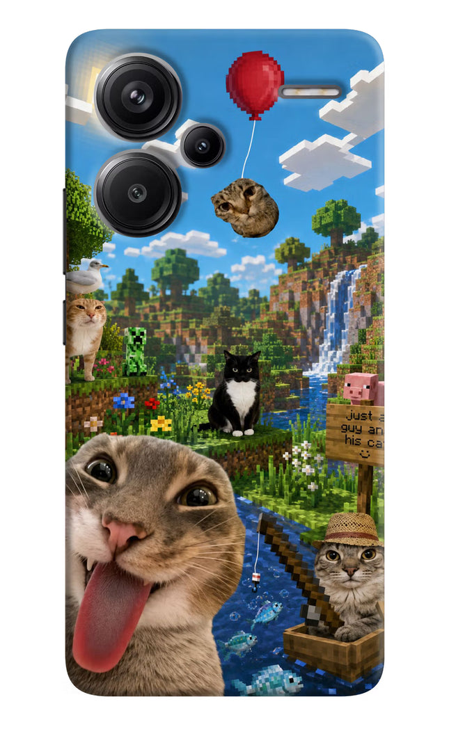 Minecraft Cat Chaos Redmi Note 13 Pro+ 5G Hard Case Back Cover by Casekaro