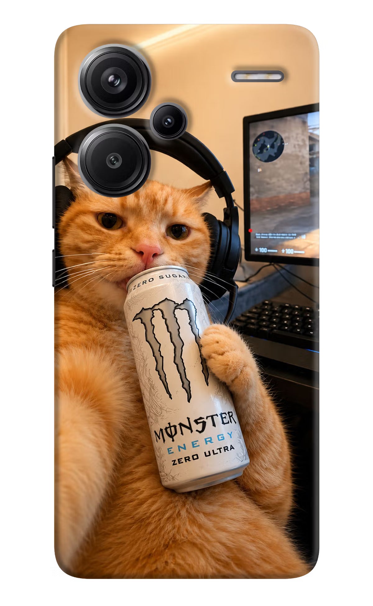 Gamer Cat Energy Redmi Note 13 Pro+ 5G Back Cover