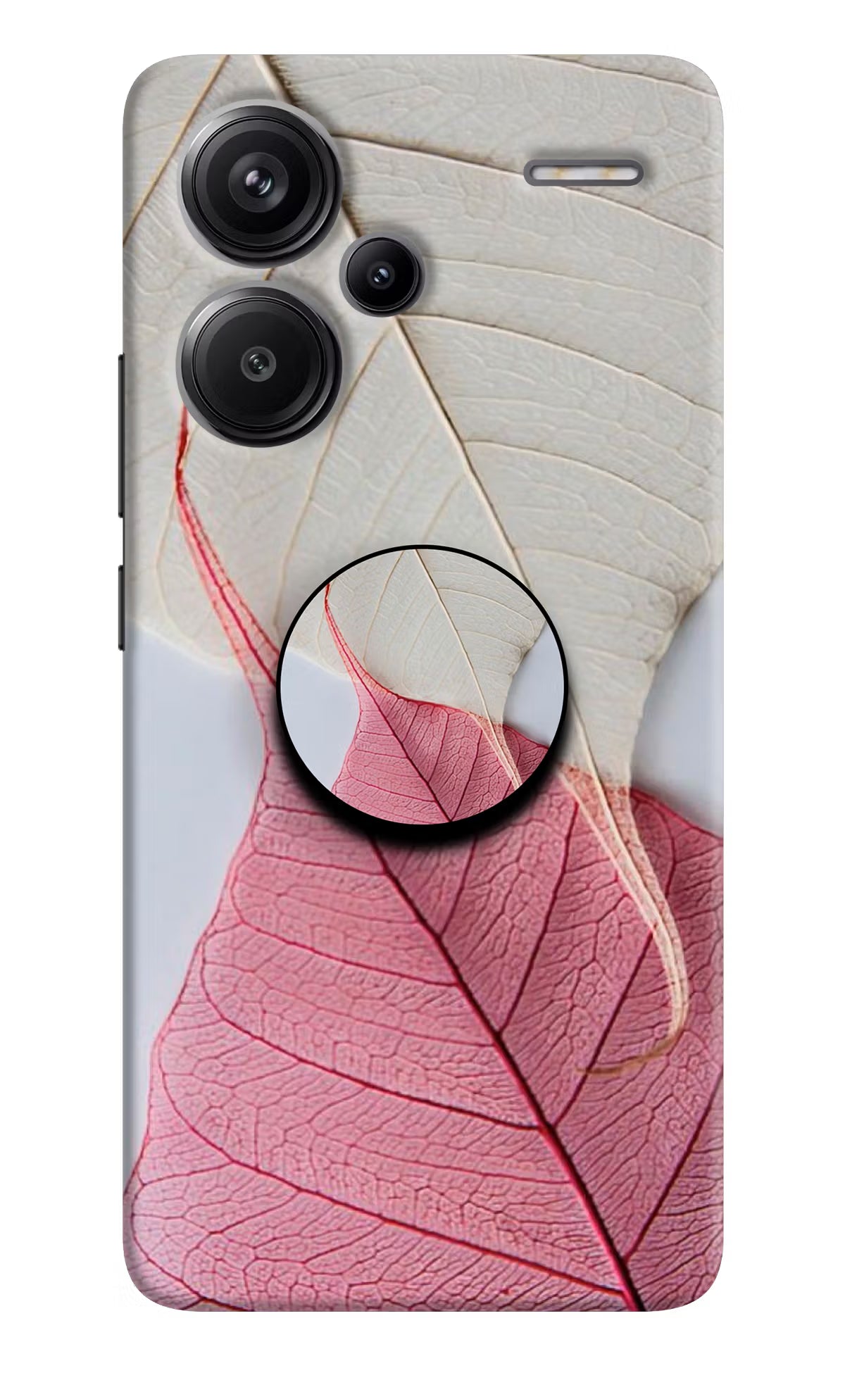 White Pink Leaf Redmi Note 13 Pro+ 5G Pop Case by Casekaro
