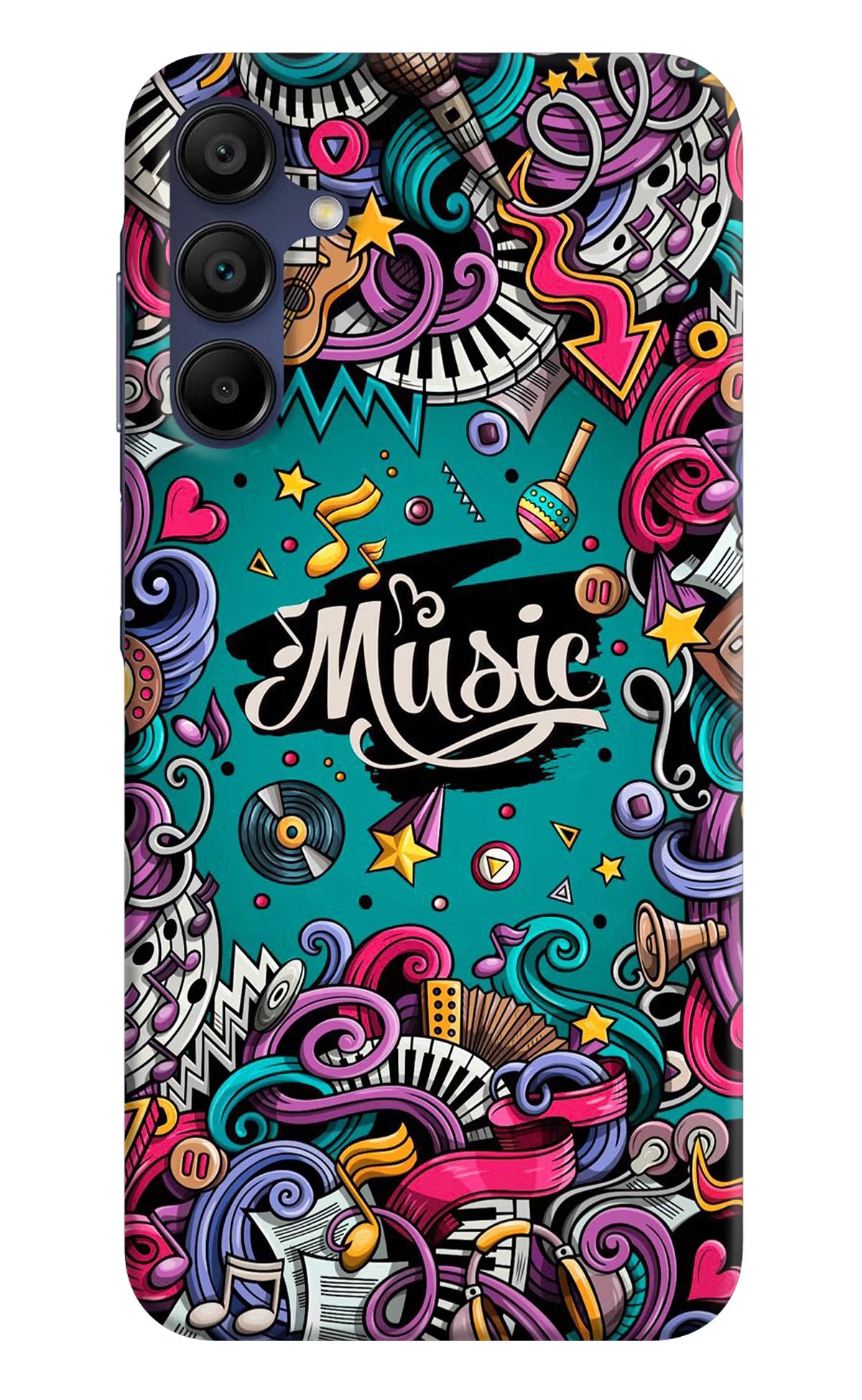 Music Graffiti Samsung A15 5G Hard Case Back Cover by Casekaro