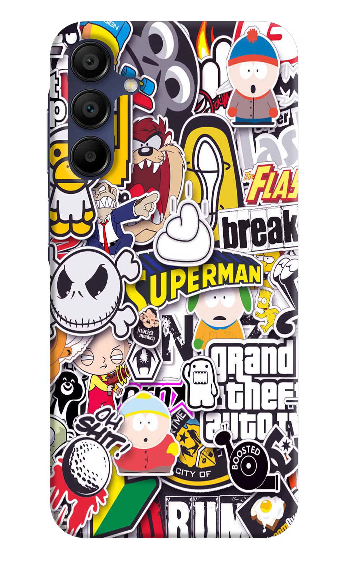 Sticker Bomb Samsung A15 5G Hard Case Back Cover by Casekaro