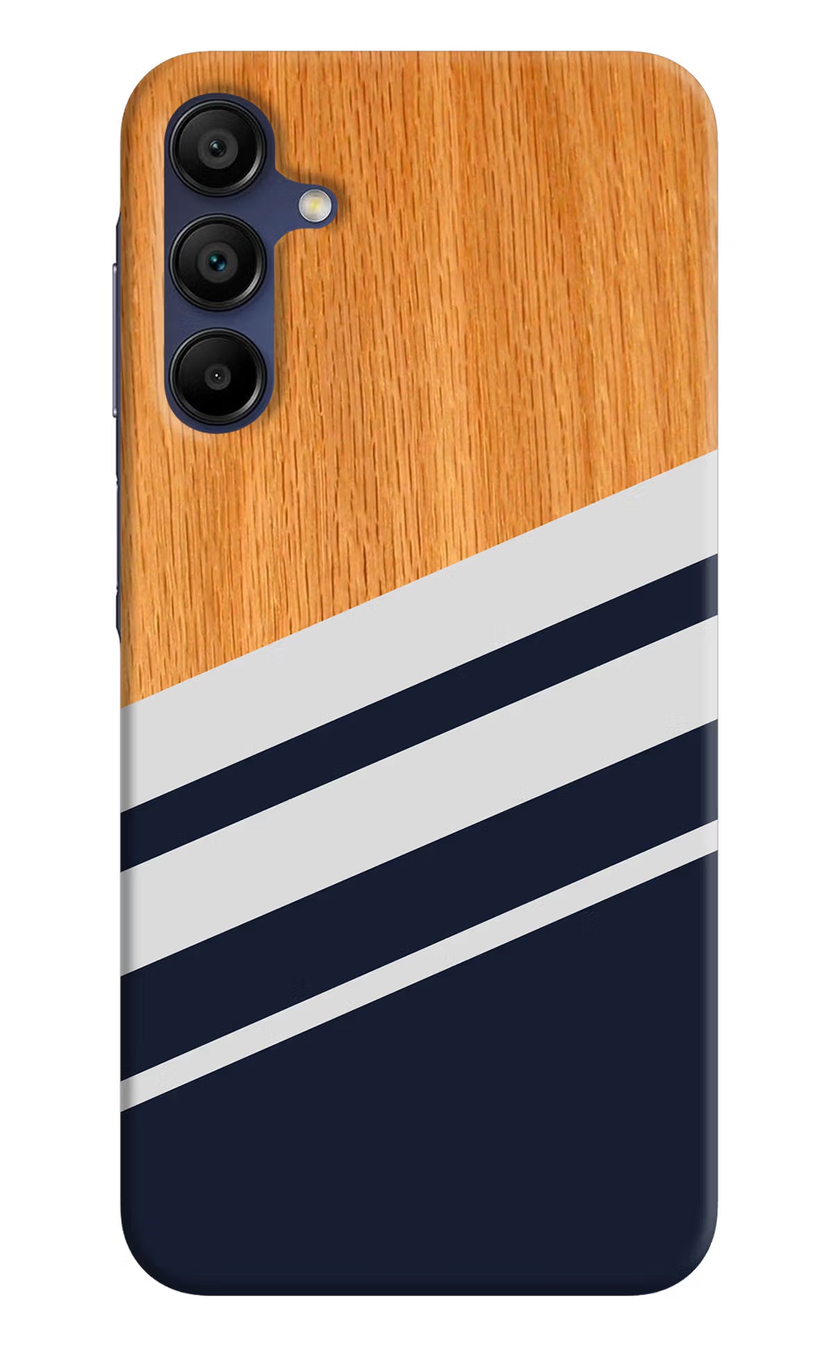 Blue and white wooden Samsung A15 5G Hard Case Back Cover by Casekaro