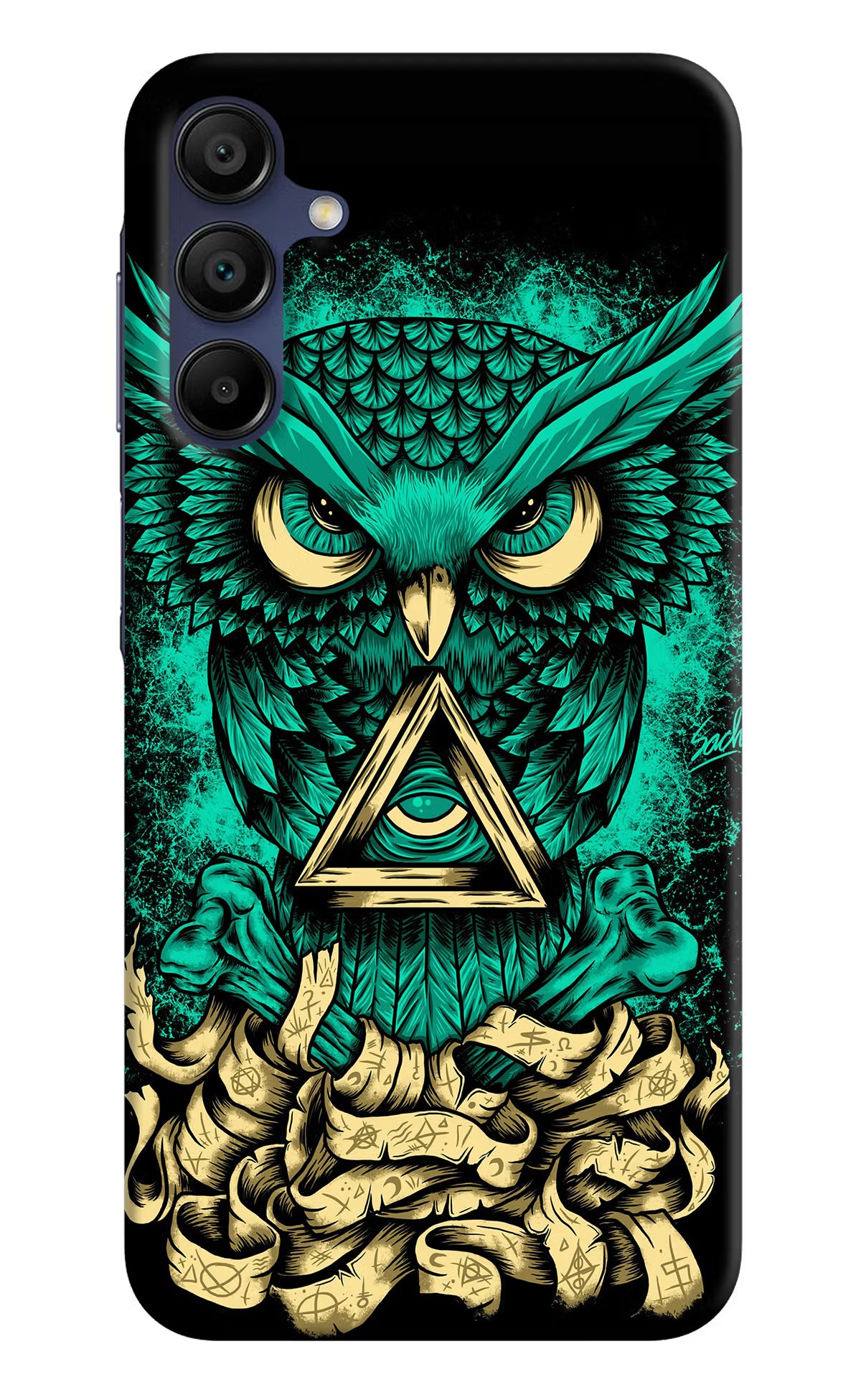 Green Owl Samsung A15 5G Hard Case Back Cover by Casekaro