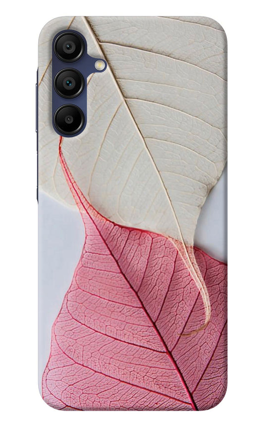 White Pink Leaf Samsung A15 5G Back Cover
