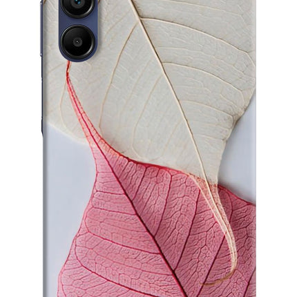 White Pink Leaf Samsung A15 5G Hard Case Back Cover by Casekaro
