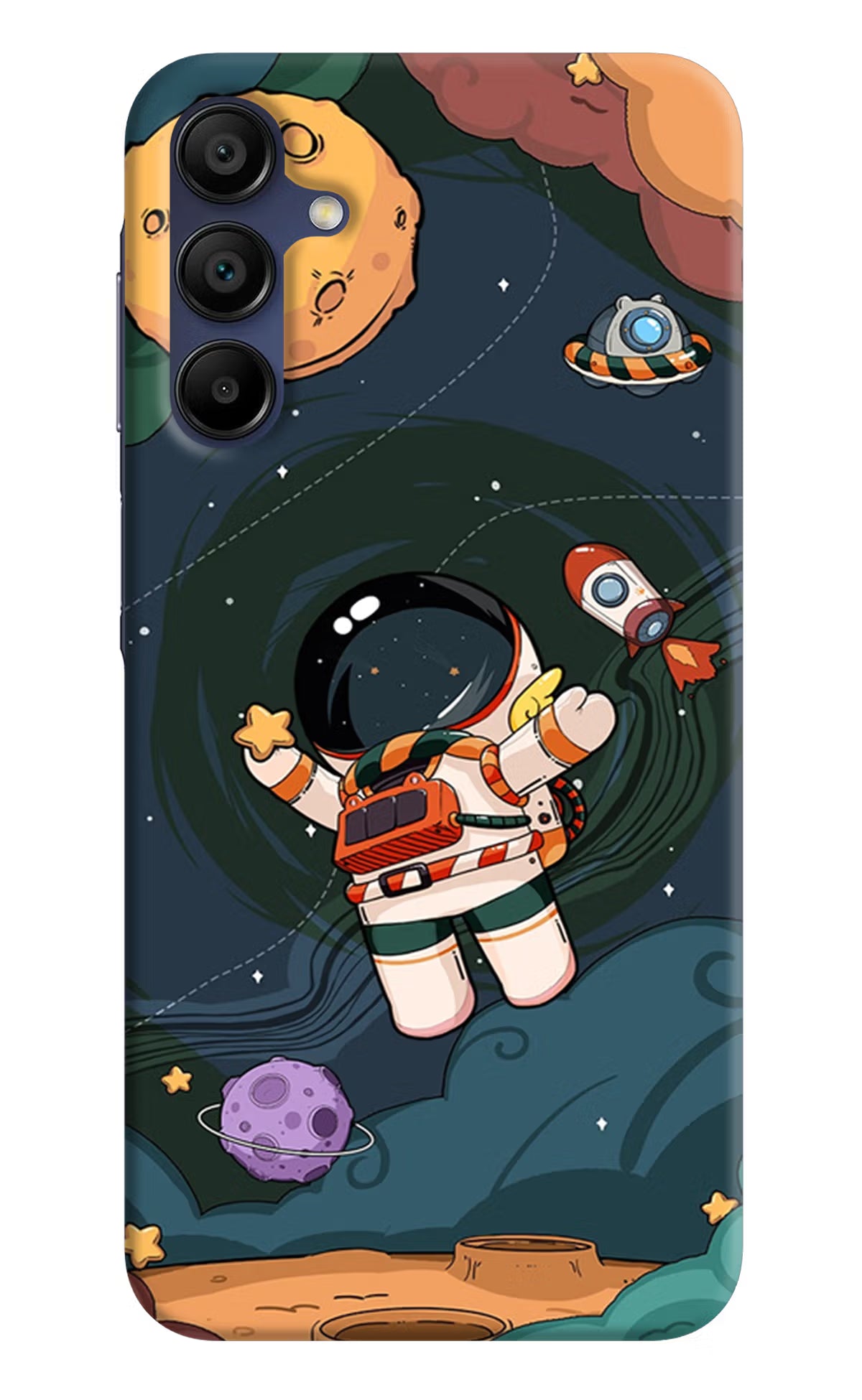 Cartoon Astronaut Samsung A15 5G Hard Case Back Cover by Casekaro