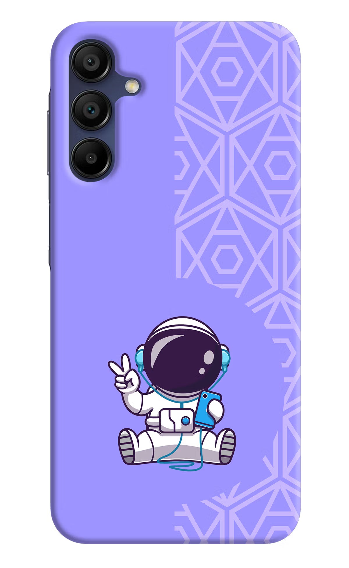 Cute Astronaut Chilling Samsung A15 5G Hard Case Back Cover by Casekaro