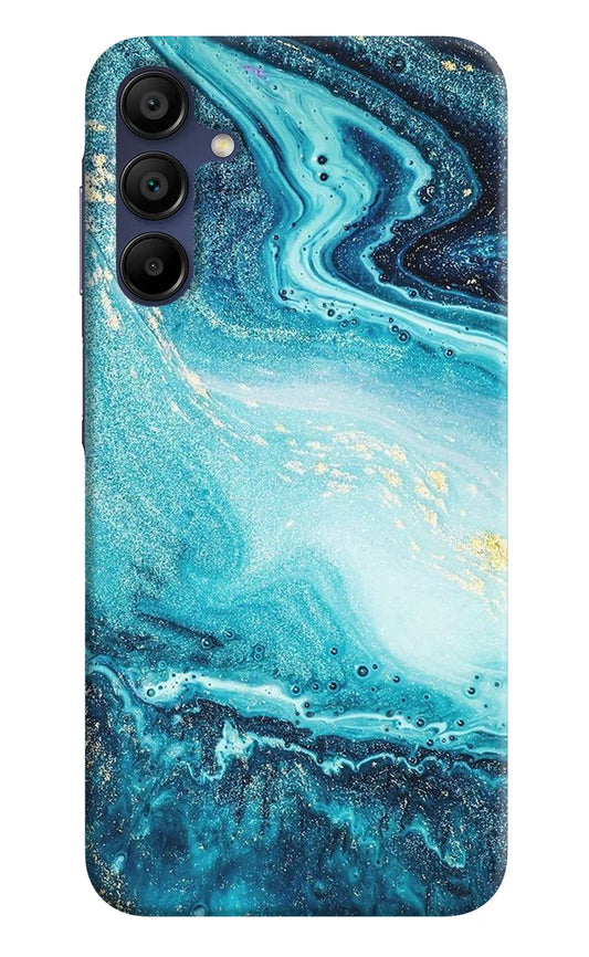 Blue Glitter Marble Samsung A15 5G Hard Case Back Cover by Casekaro