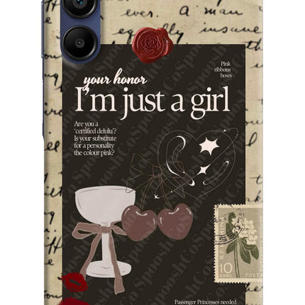 I am just a girl Samsung A15 5G Hard Case Back Cover by Casekaro