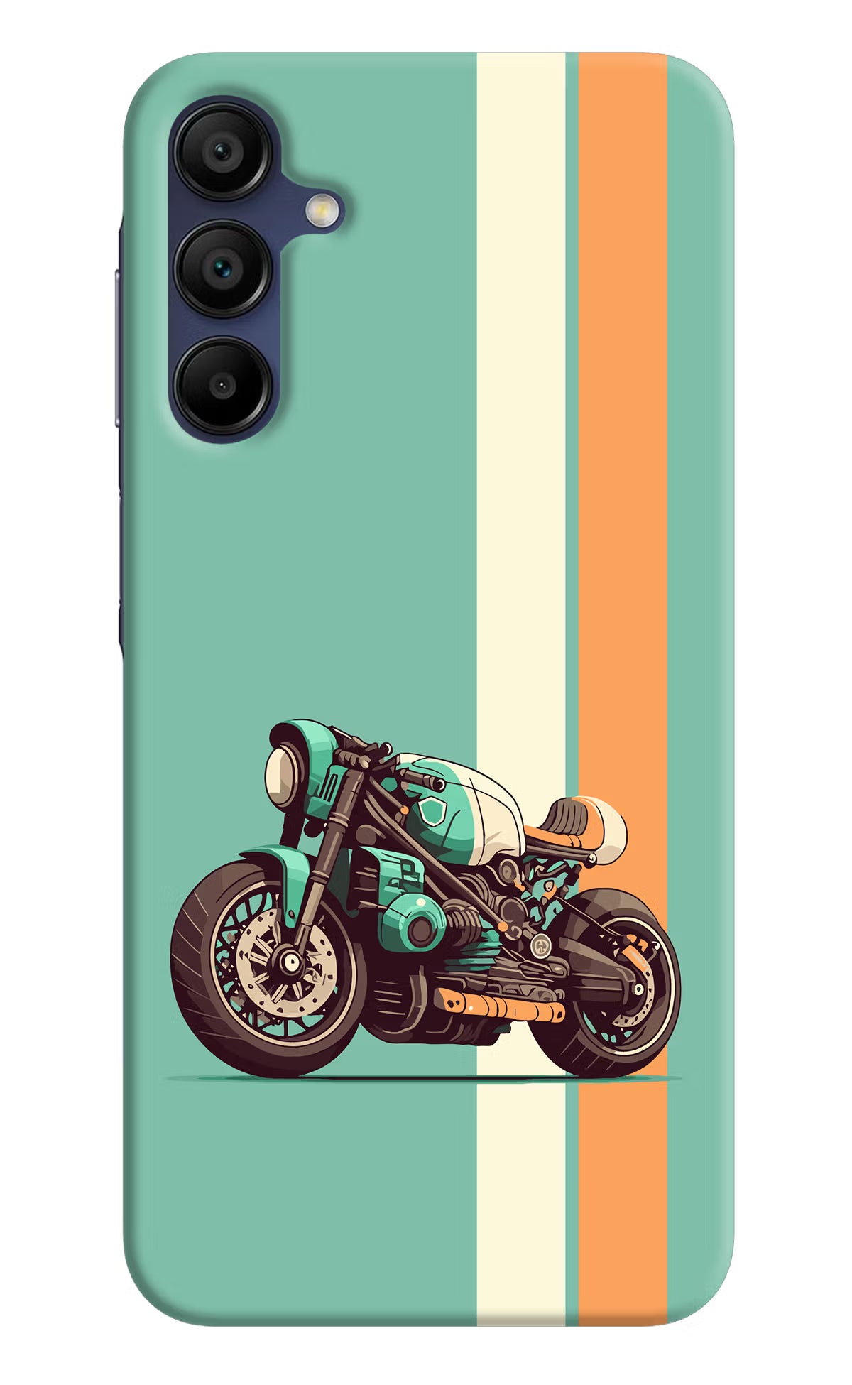 Striped Moto Drift Samsung A15 5G Hard Case Back Cover by Casekaro
