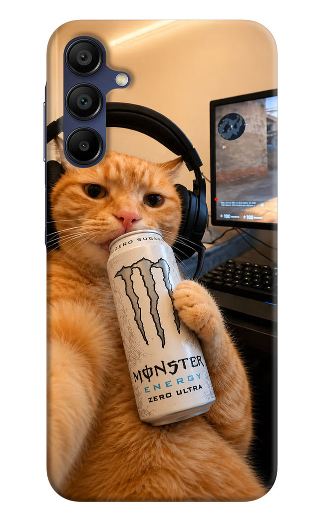 Gamer Cat Energy Samsung A15 5G Hard Case Back Cover by Casekaro